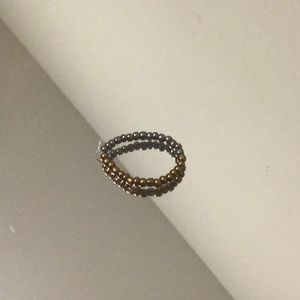 silver and gold ring